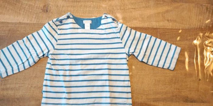 Lot de 2 pantalons + 2 hauts manches longues rayés bleus - photo numéro 2