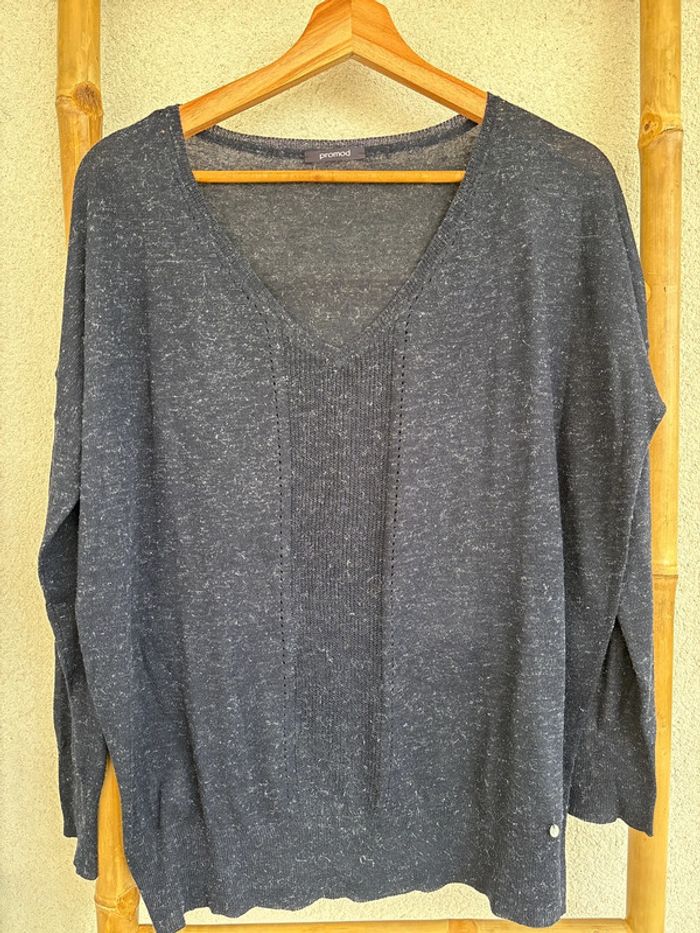 Pull bleu marine à paillettes