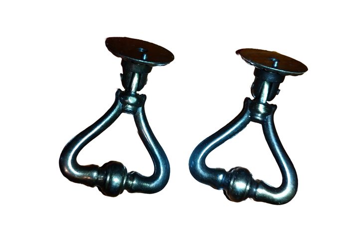 CADAP - 2 Poignées pendantes Régence - Zamak - Noires - Neuves - photo numéro 2