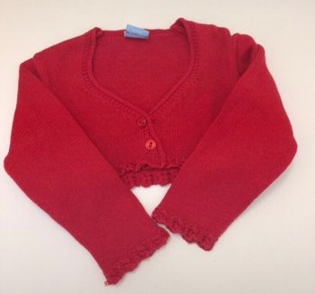 Boléro, couleur rouge, 12 mois, Sardon