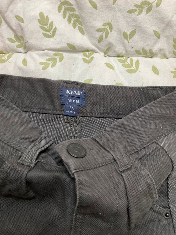 pantalon slim gris et noir taille réglable 3 ans kiabi - photo numéro 7