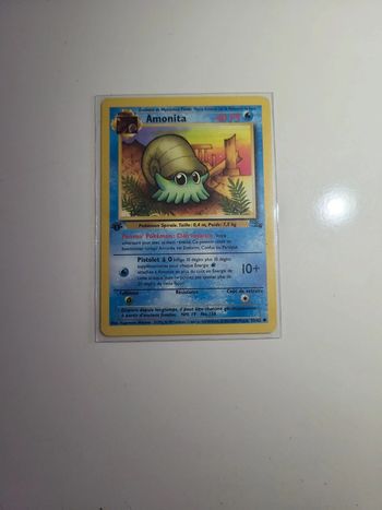 Carte Pokémon Fossile Amonita 1ère édition