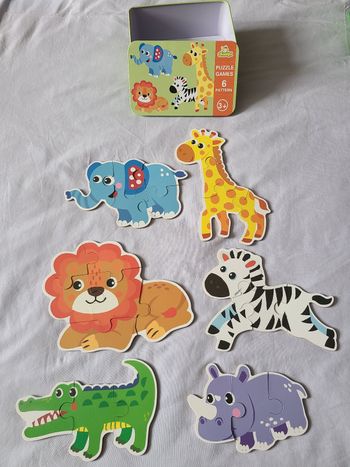 Boite de 6 puzzles animaux de la savane