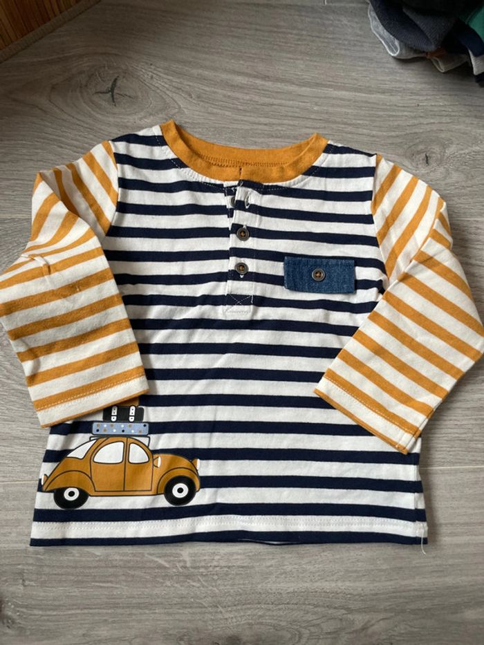 Lot 2 t-shirt ML 12 mois - photo numéro 5