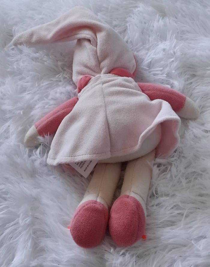 Doudou poupée chiffon robe rose - fleurs de coton - Corolle - photo numéro 2