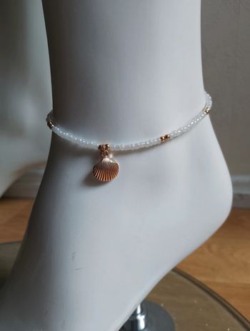 Bracelet de cheville perle et coquillage