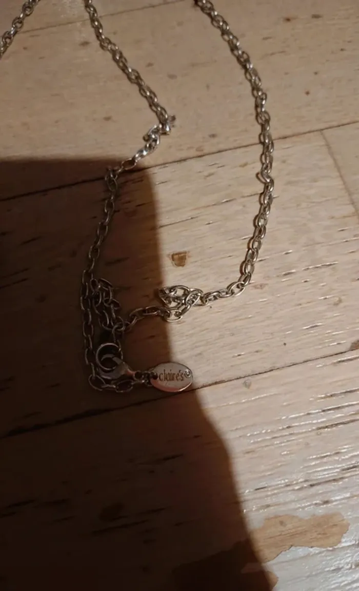 Collier fantaisie pendentif gros hibou argenté - photo numéro 3