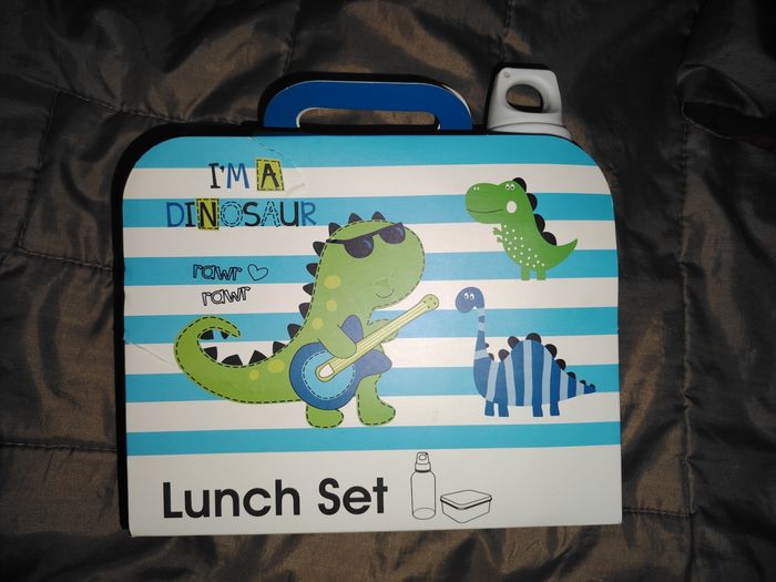 Lunch set boîte + gourde dinosaure alcise - photo numéro 3