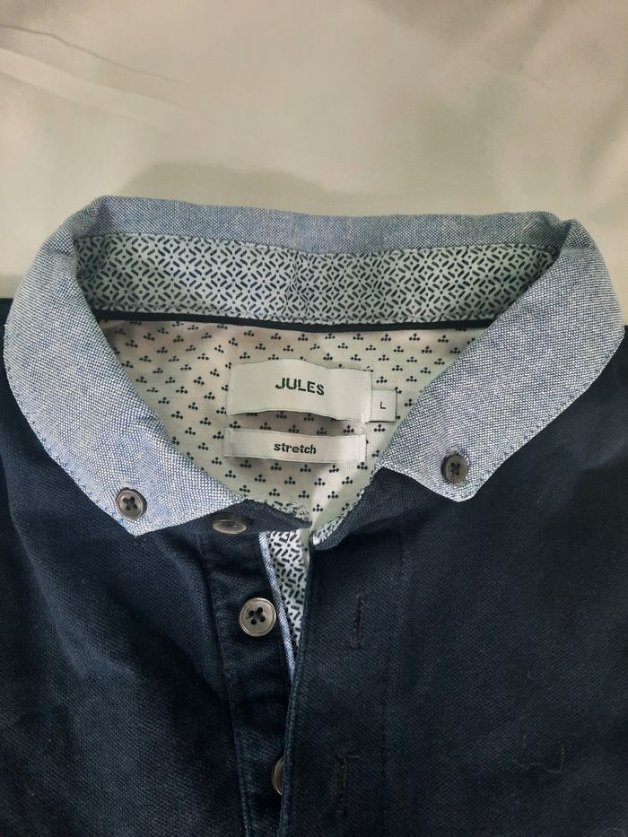 Polo homme Jules marine col contraste - Taille L - photo numéro 4