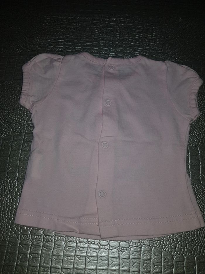 T-shirt MC rose clair 3 mois Lahalle - photo numéro 2