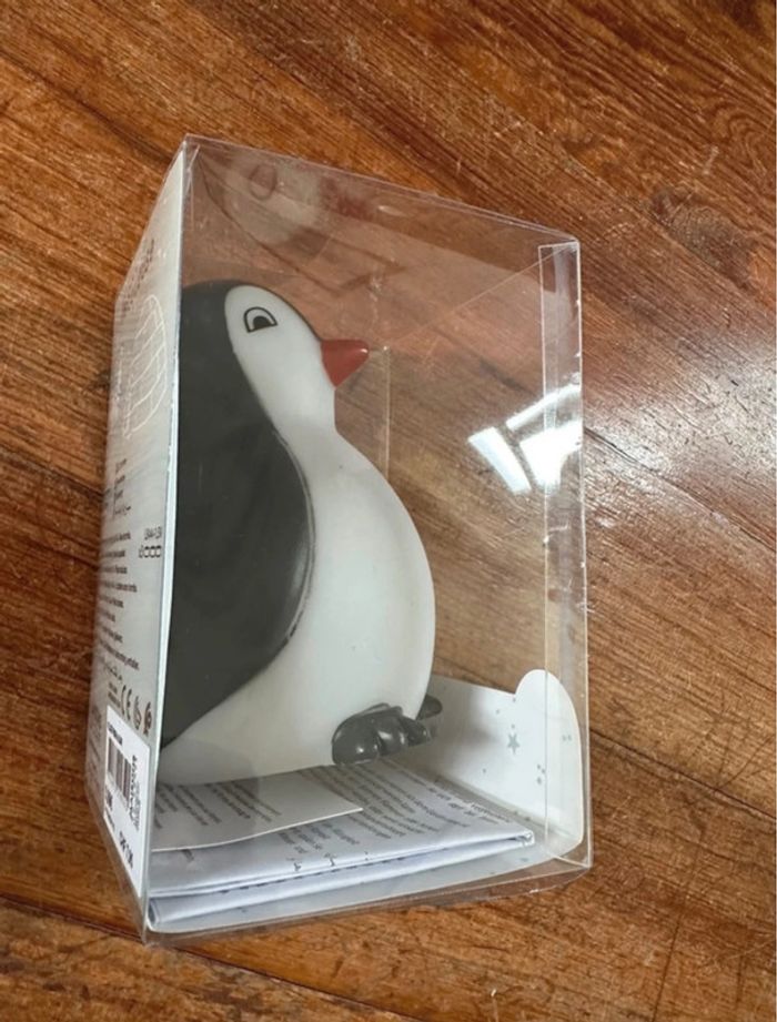 NEUF Veilleuse nomade 10cm portable à Pile pingouin manchot animal à main rigide - photo numéro 2