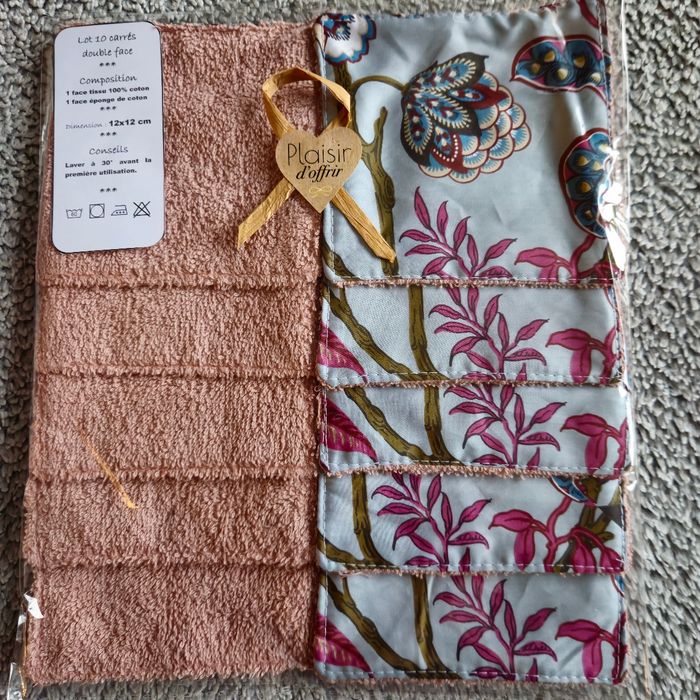 10 lingettes lavables 12x12 cm