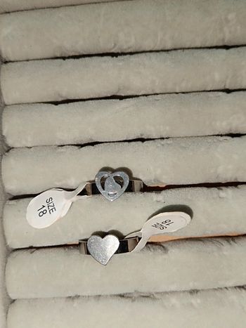 Lot de 2 bagues Coeur en Acier Neuf🖤Taille 18