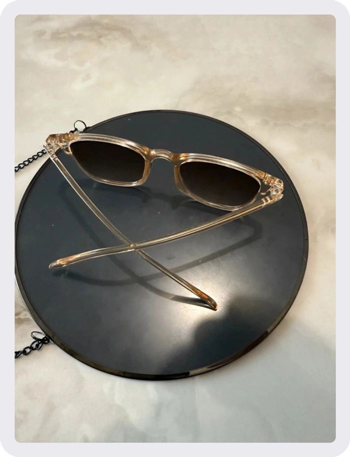 Lunette de soleil beige bronzé - photo numéro 3
