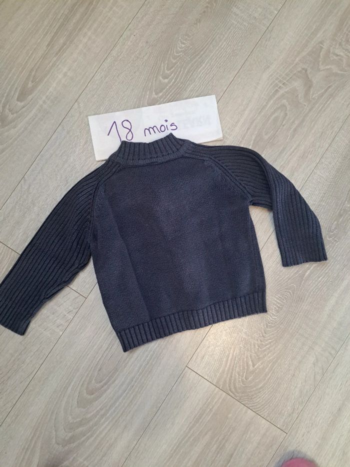 Gilet bleu marine 18 mois - photo numéro 2