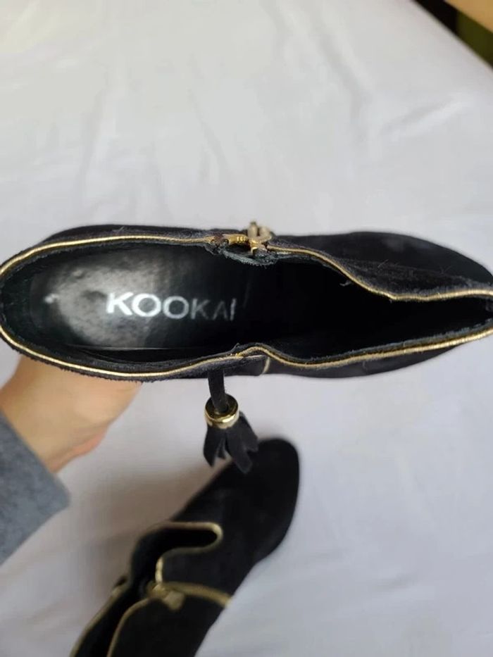 Bottine noire nubuck taille 38 kookai - photo numéro 4