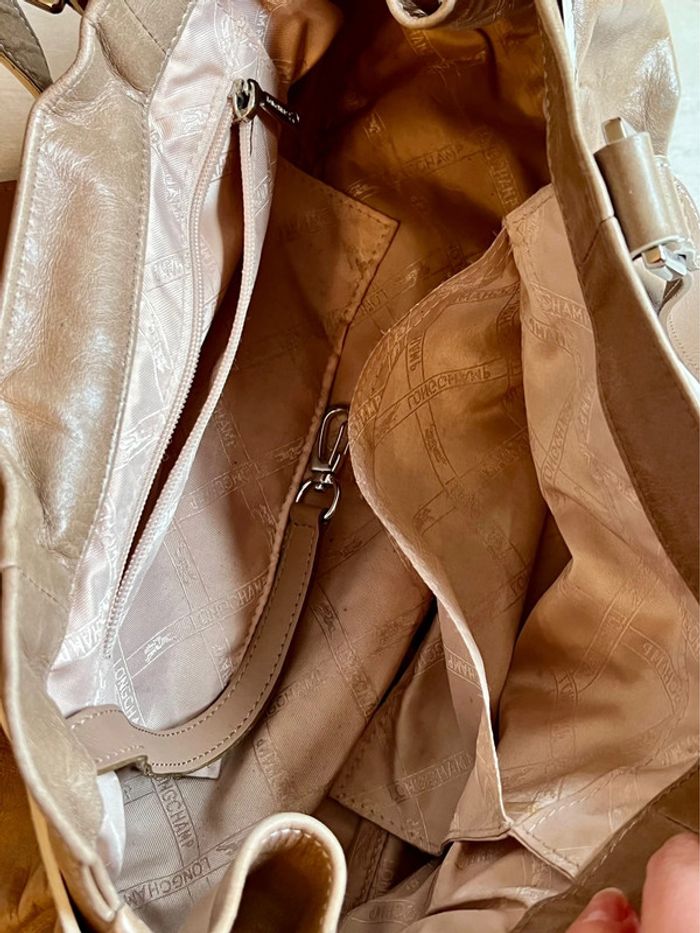 Sac Longchamp cuir beige - photo numéro 8