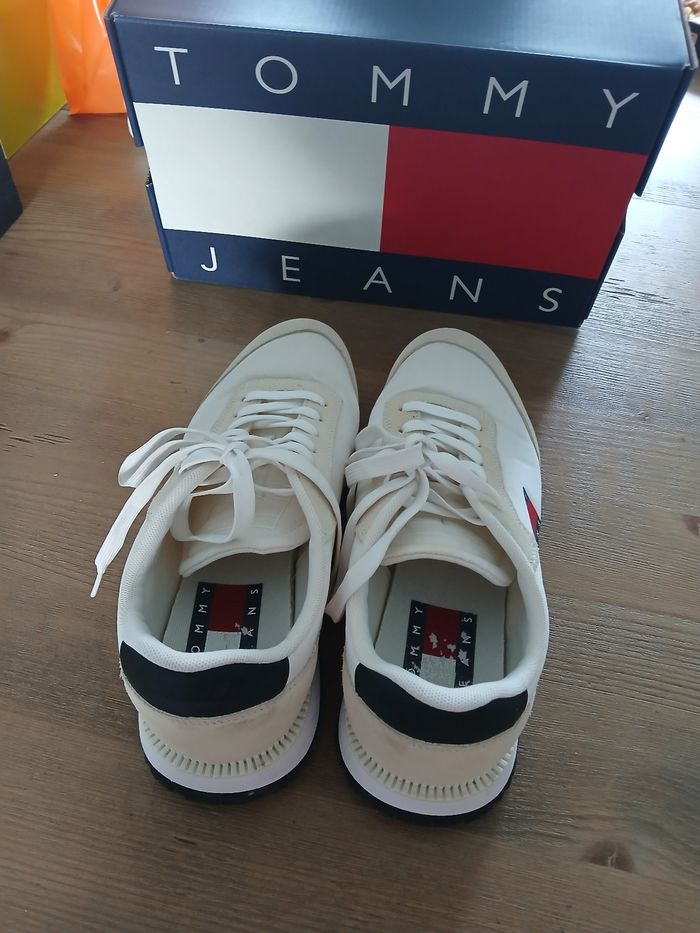 Baskets blanc & beige 41 - Tommy Hilfiger Jeans - photo numéro 3