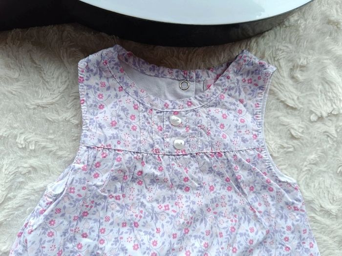 Robe boule sans manche Fille 1 mois Fleurs 100% coton - photo numéro 3