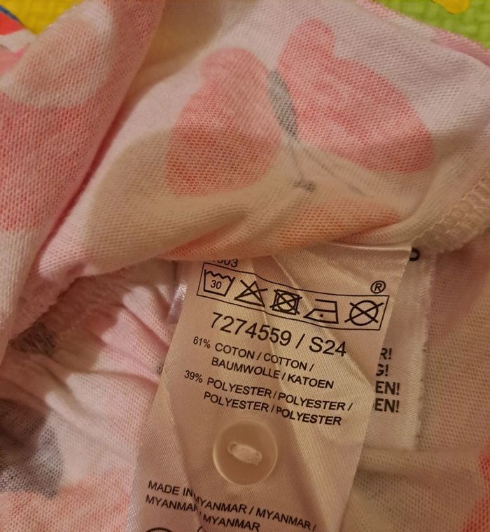 Ensemble robe legging blanc corail fleur, taille 3 mois (62 cm) - photo numéro 5