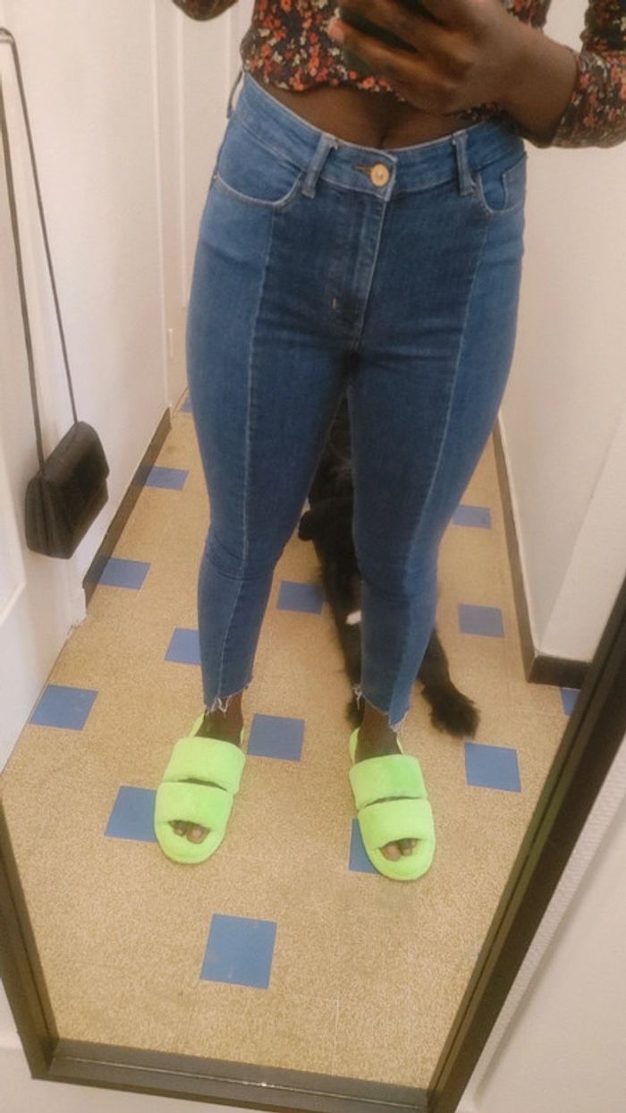 Pantalon taille haute bicolore - photo numéro 6