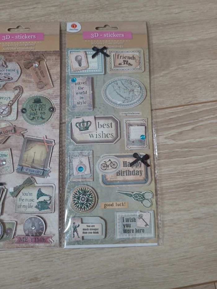 3 planches de stickers 3 D neuves tissu - photo numéro 4