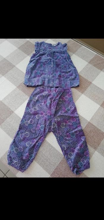 Ensemble TS et pantalon violet cocoon 24 mois