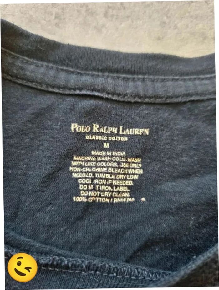 T-shirt Ralph Lauren M coupe col rond noir Homme Men tee118 - photo numéro 3