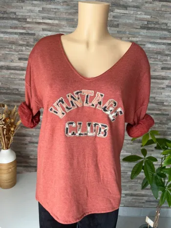 Pull tout doux terracotta rouille