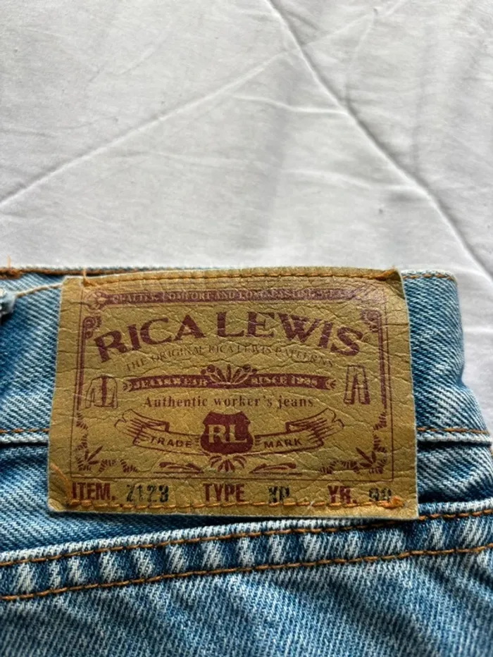 Jean vintage Rica Lewis RL70 relaxed fit droit regular straight bleu clair taille 50/2XL 90s homme - photo numéro 2