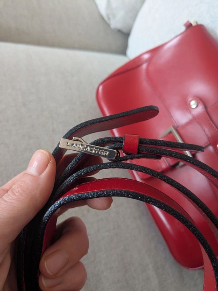 Sac Lancaster comme neuf rouge bordeaux bandoulière - photo numéro 3