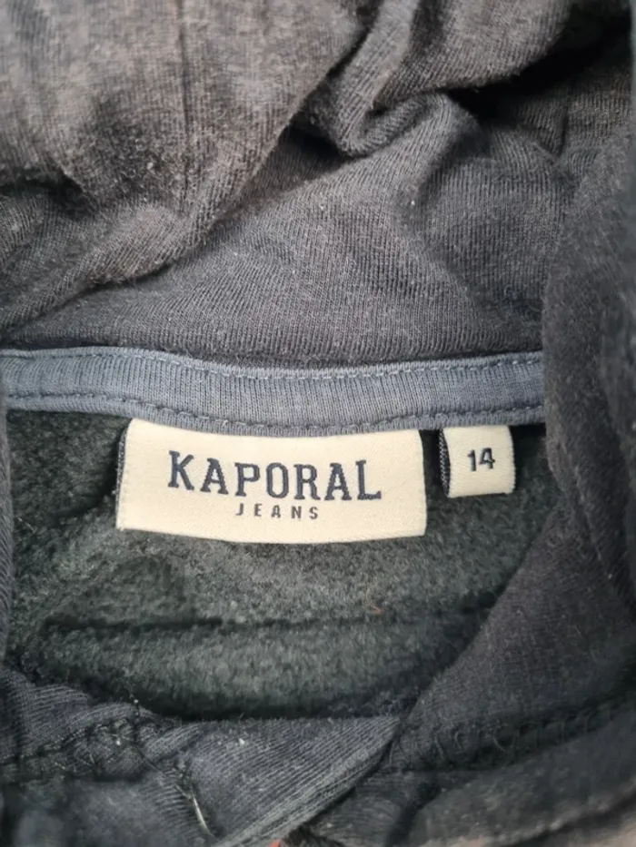 Sweat à capuche Kaporal gris – Taille 14 ans Garçon (mesures en photos) - photo numéro 5