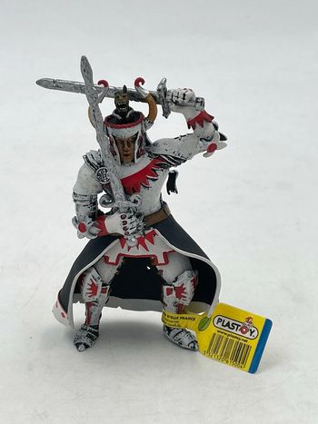 Figurine soldat médiéval avec deux épées Plastoy neuf