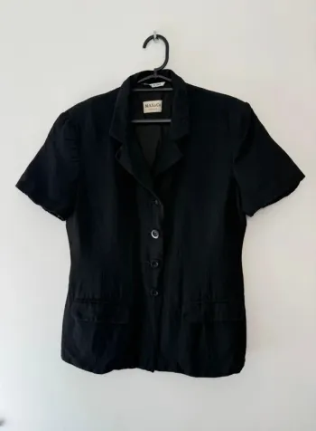 Chemise manches courtes Max & Co femme en lin noire taille 42 très bon état