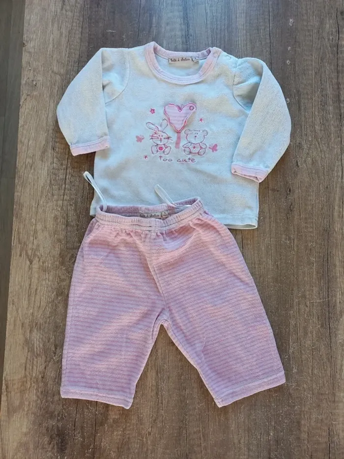 Pyjama 2 pièces fille 6 mois - photo numéro 2