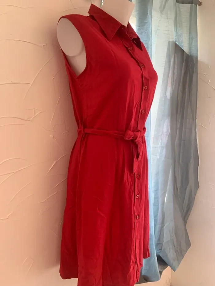 Robe Tavia  Lucci taille 44 longue rouge 55%lin - photo numéro 7