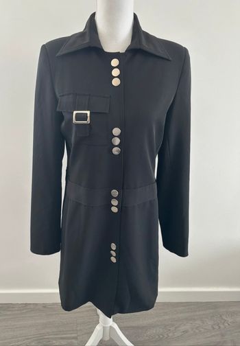 Trench seventies noir et argenté Vintage T38 M