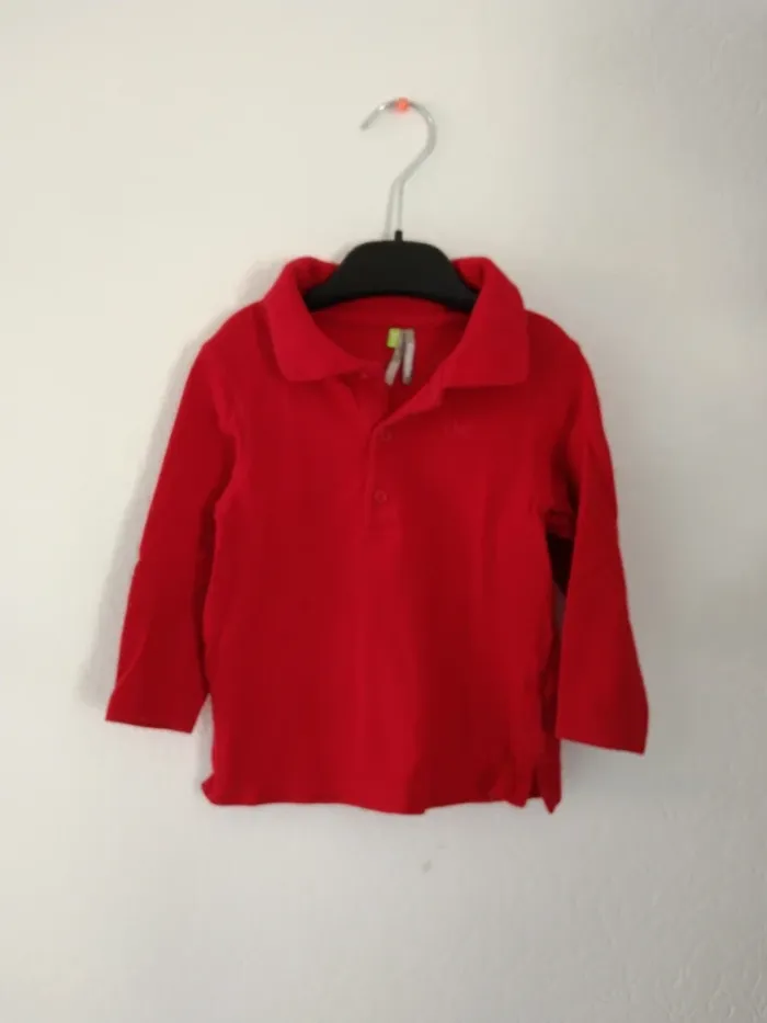 polo rouge manches longues orchestra 18 mois 81cm