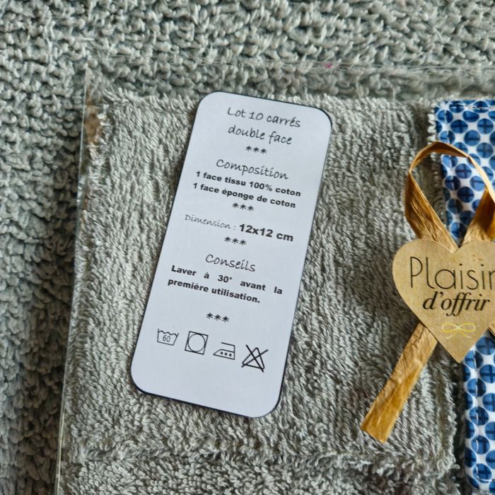10 lingettes lavables 12x12 cm - photo numéro 3