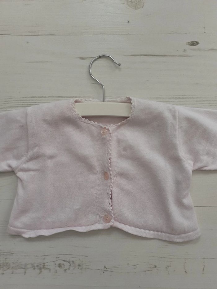 Gilet fille naissance rose 100 pourcent coton Miniman - photo numéro 2
