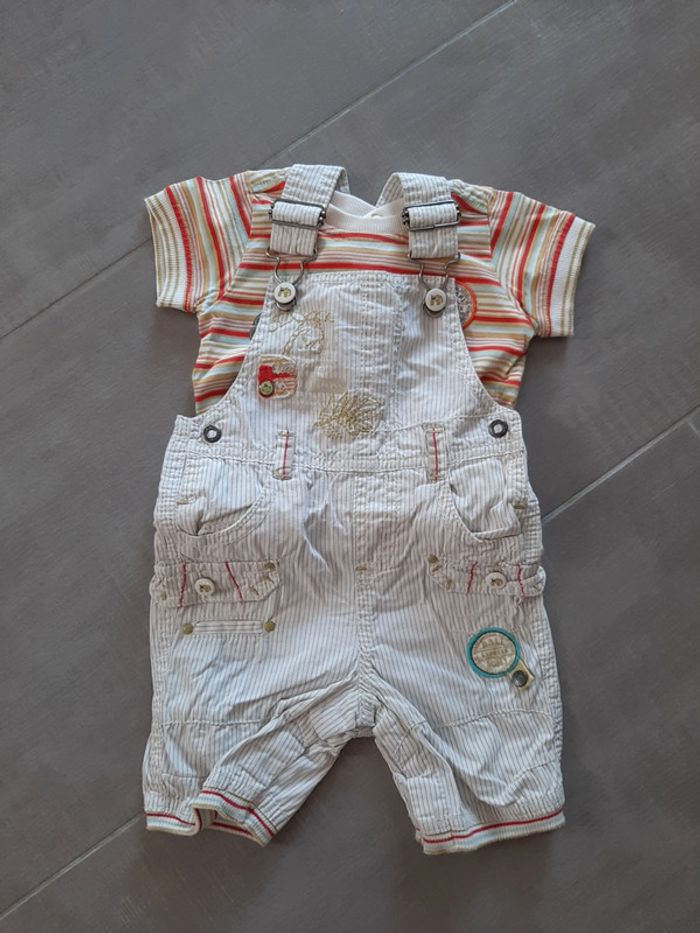 Tee shirt + salopette bébé garçon 1/3 mois