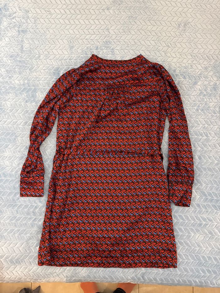 Robe droite à motifs rouge bleu et noir - photo numéro 5