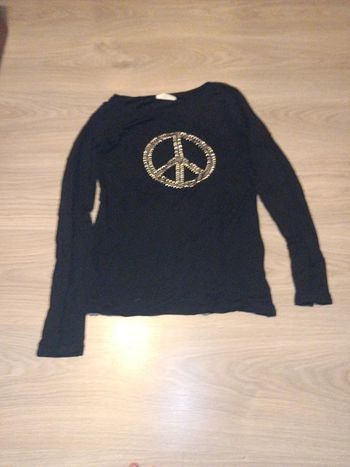 T-shirt manches longues femme cache cache taille 1 (S-36) en très bon état