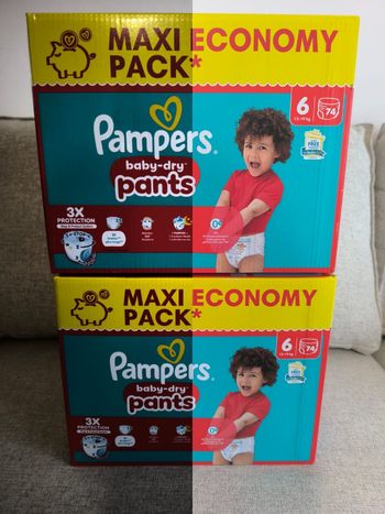 Pampers baby dry pants T6 2x74 couches