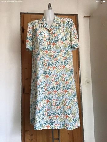Robe vintage 70s imprimé tropical JC Martin