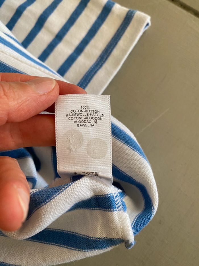 Marinière blanche à rayures bleues petit bateau 6 ans - photo numéro 15