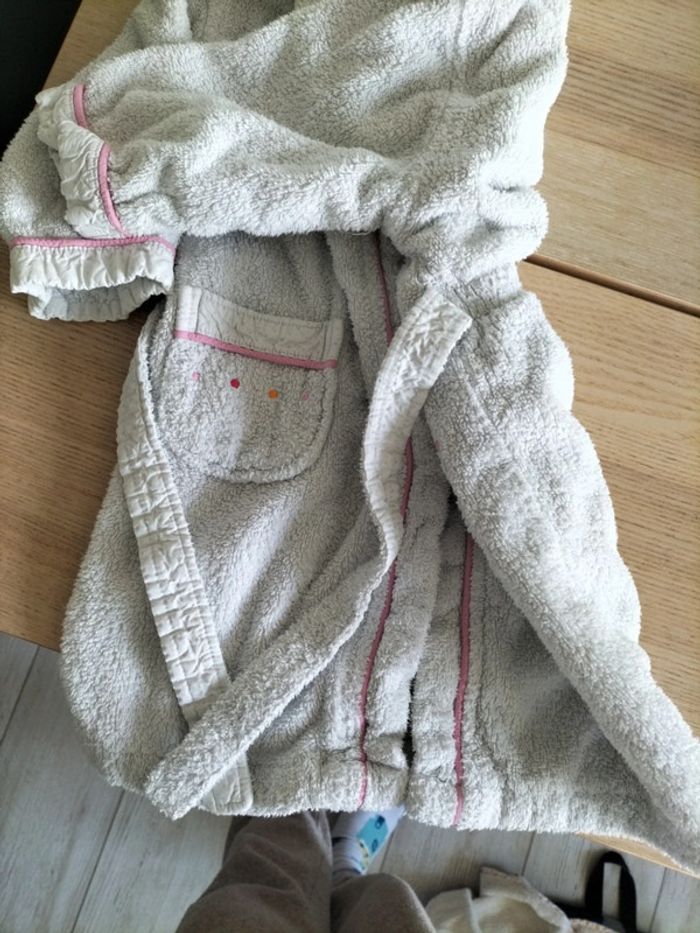 Peignoir sortie de bain 2ans carré blanc - photo numéro 5