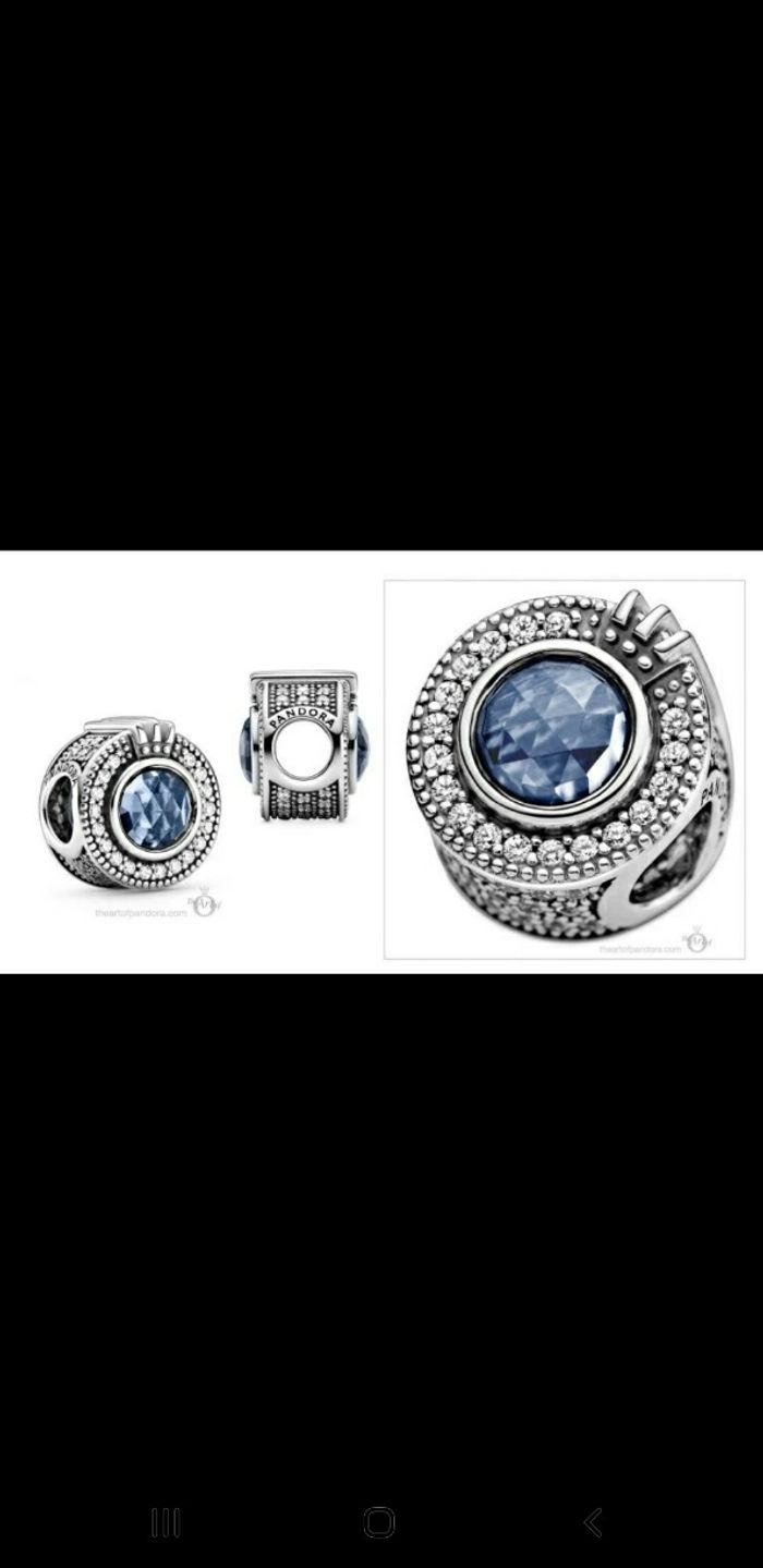 Charm Pandora Signature "O" couronné bleu scintillant - photo numéro 10