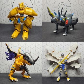 Lot de 4 figurines Digimon Adventure 01 02 Transformable Digivolving Digi-Egg Bandai