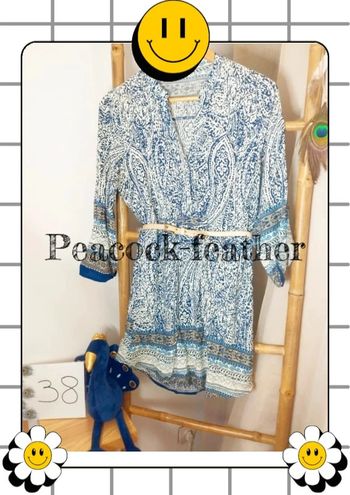 Tunique bleue avec ceinture 38